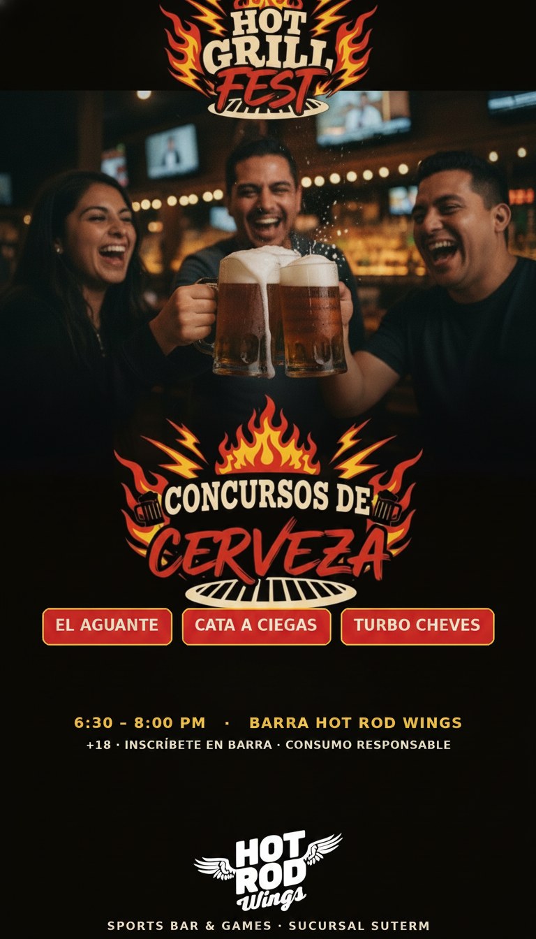Cartel Concursos de Cerveza · Grill Fest Hot Rod Wings