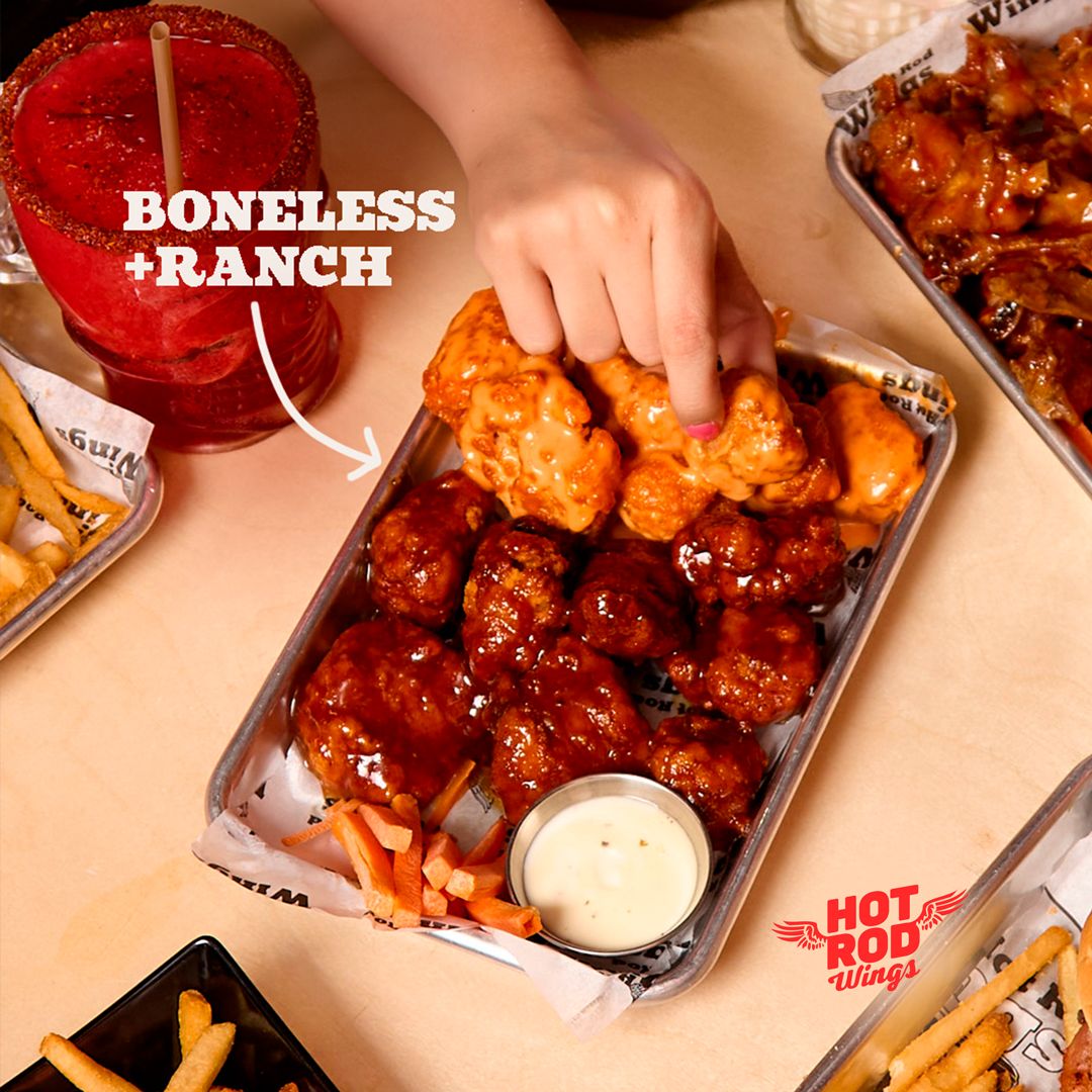 Boneless BBQ Hot Rod Wings — comida rápida Piedras Negras