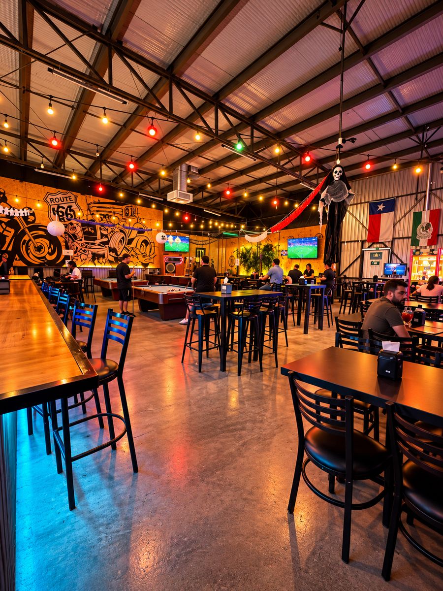 Ambiente del Hot Rod Wings Sports Bar & Games en Suterm, Piedras Negras